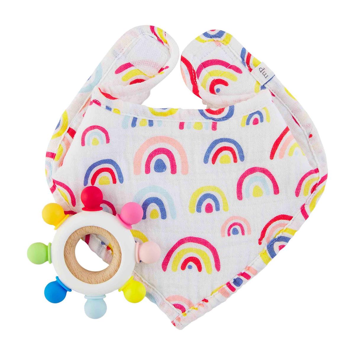 Hot Deal: Mud Pie Rainbow Bib & Teether Bundle
