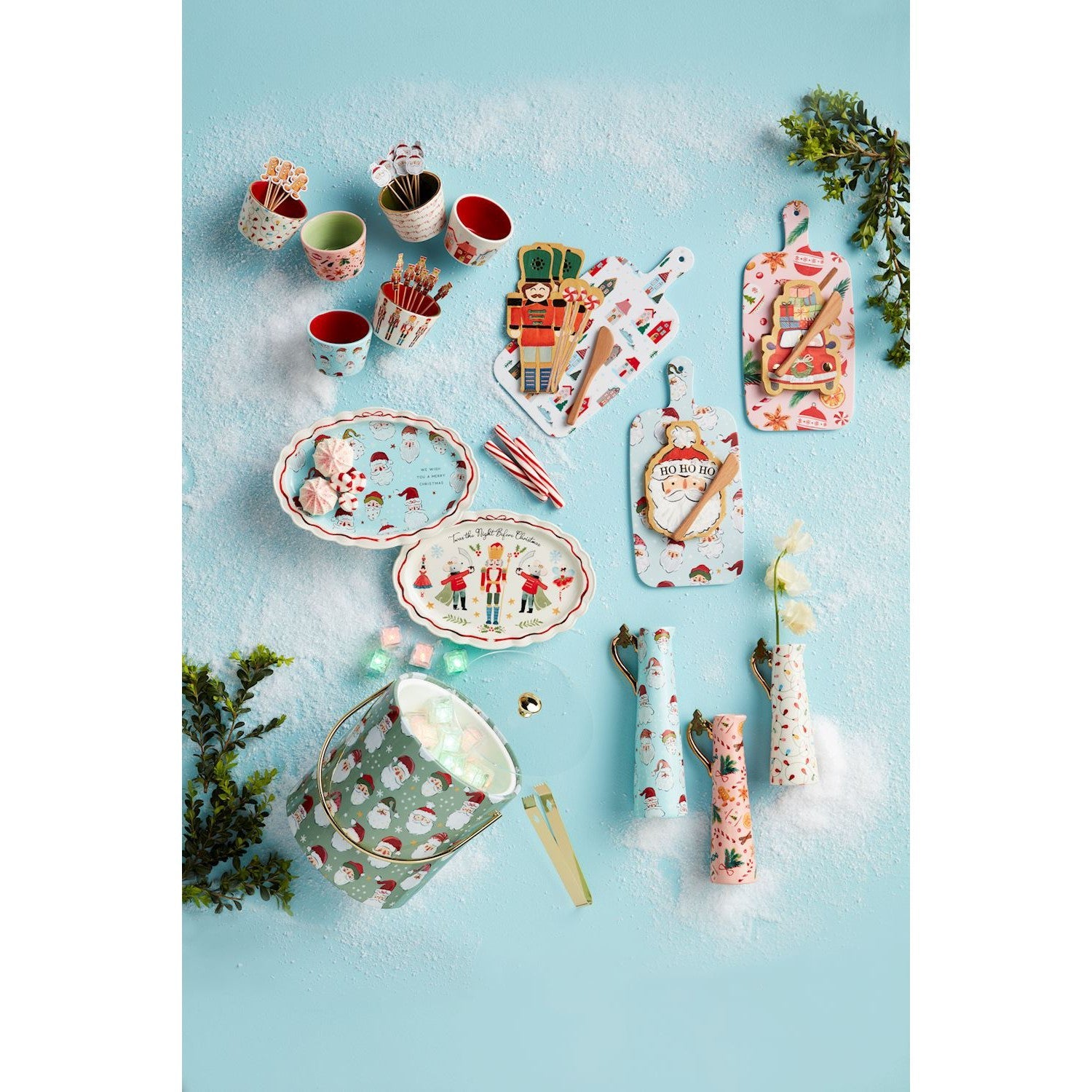 Mud Pie Christmas Santa Plate with Merry Wishes