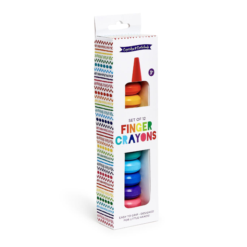 Rainbow Stack Finger Crayon Set: 12 Vibrant Colors for Little Creators