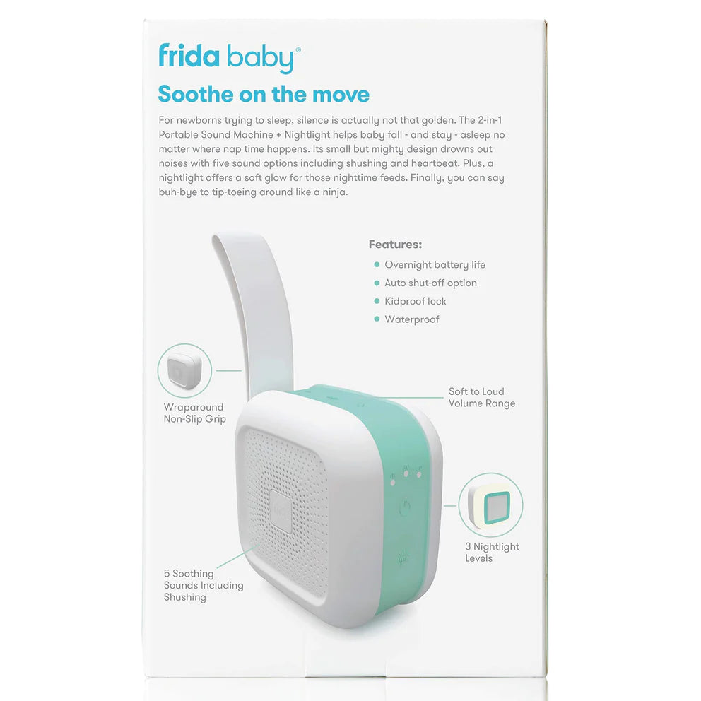 FridaBaby Compact 2-in-1 Portable Sound Machine and Nightlight for Newborns