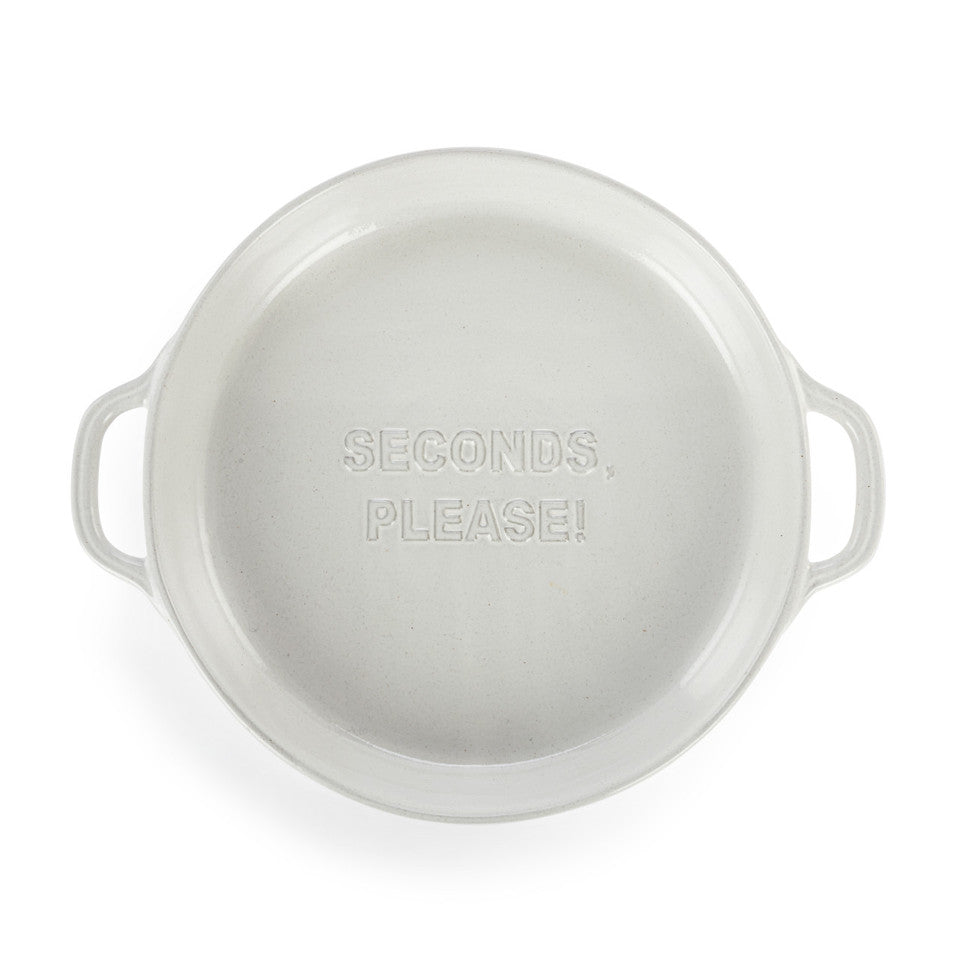 Demdaco Stylish White Gather 'Round Pie Dish for Functional Food Serving