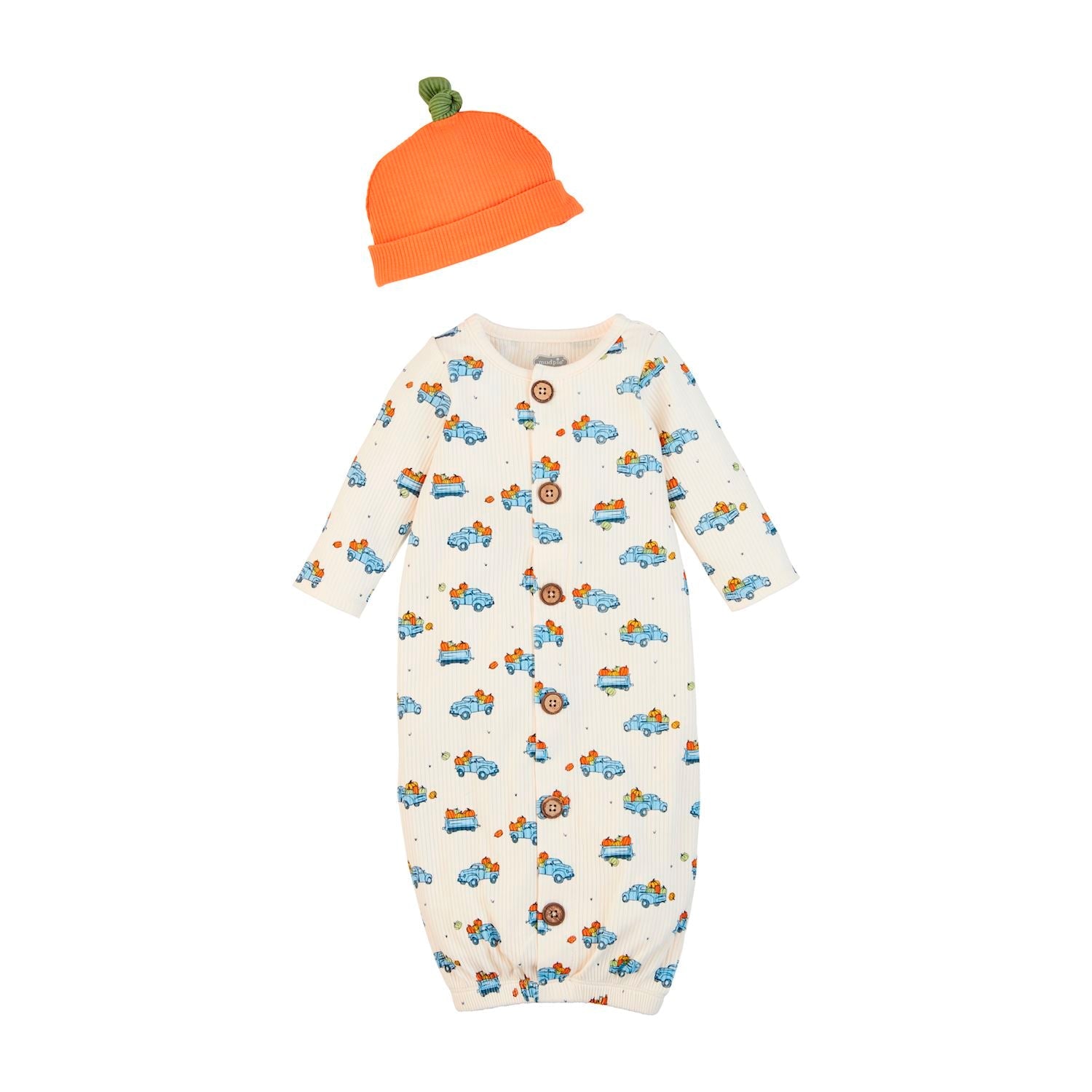 Mud Pie Cozy Cotton Rib Pumpkin Truck Take - Me - Home Two - Piece Set