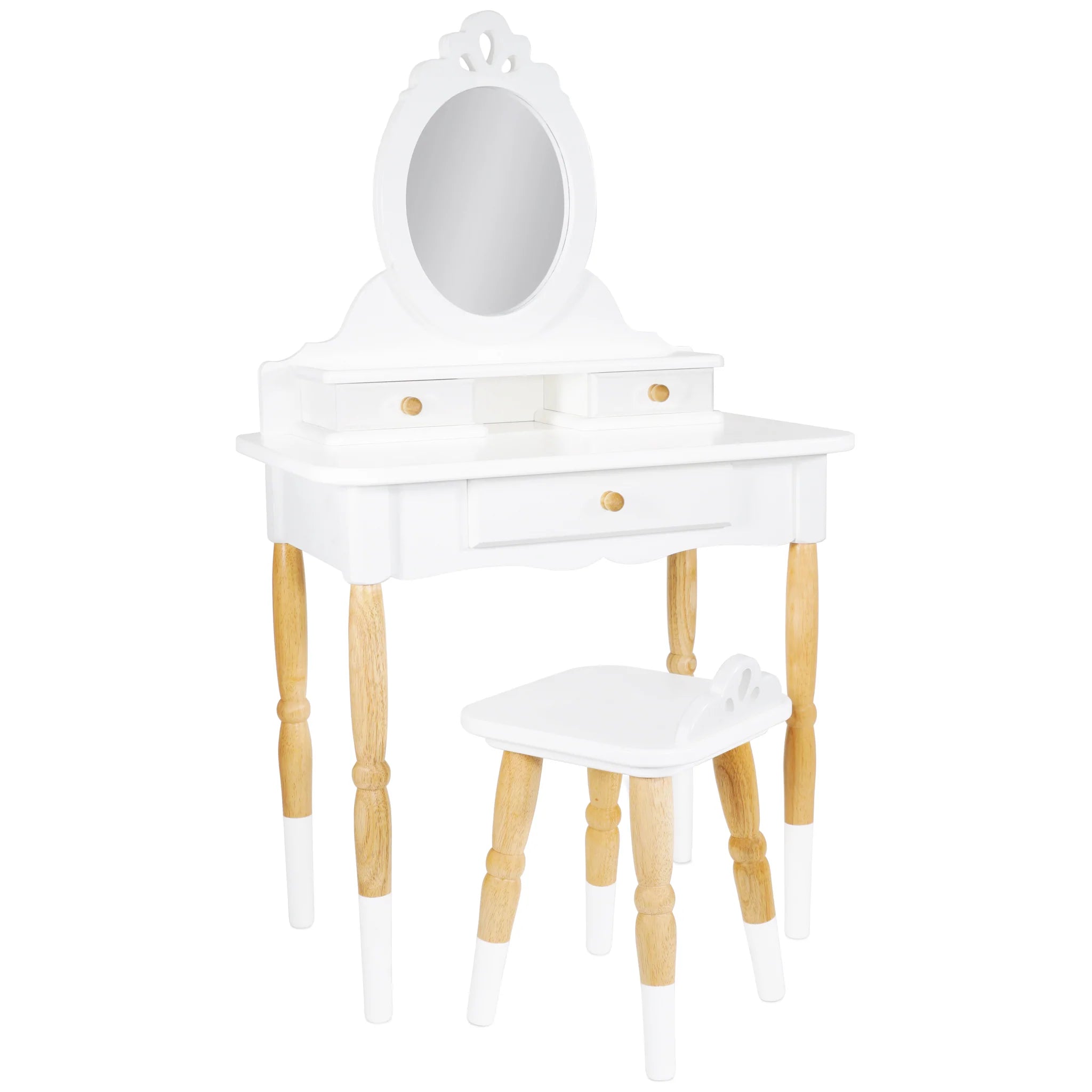 Le Toy Van White/Natural Vanity Table & Stool Set - Ideal Gift for Kids