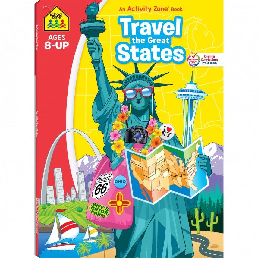 School Zone: Travel the Great States Workbook for Kids Ages 8+ - Educational Fun!