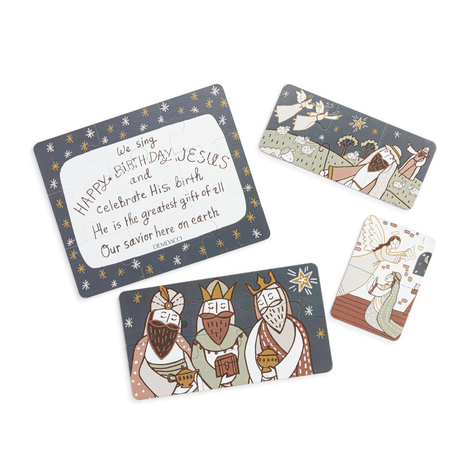 Demdaco Happy Birthday Jesus Nativity Journey Story Puzzle Set
