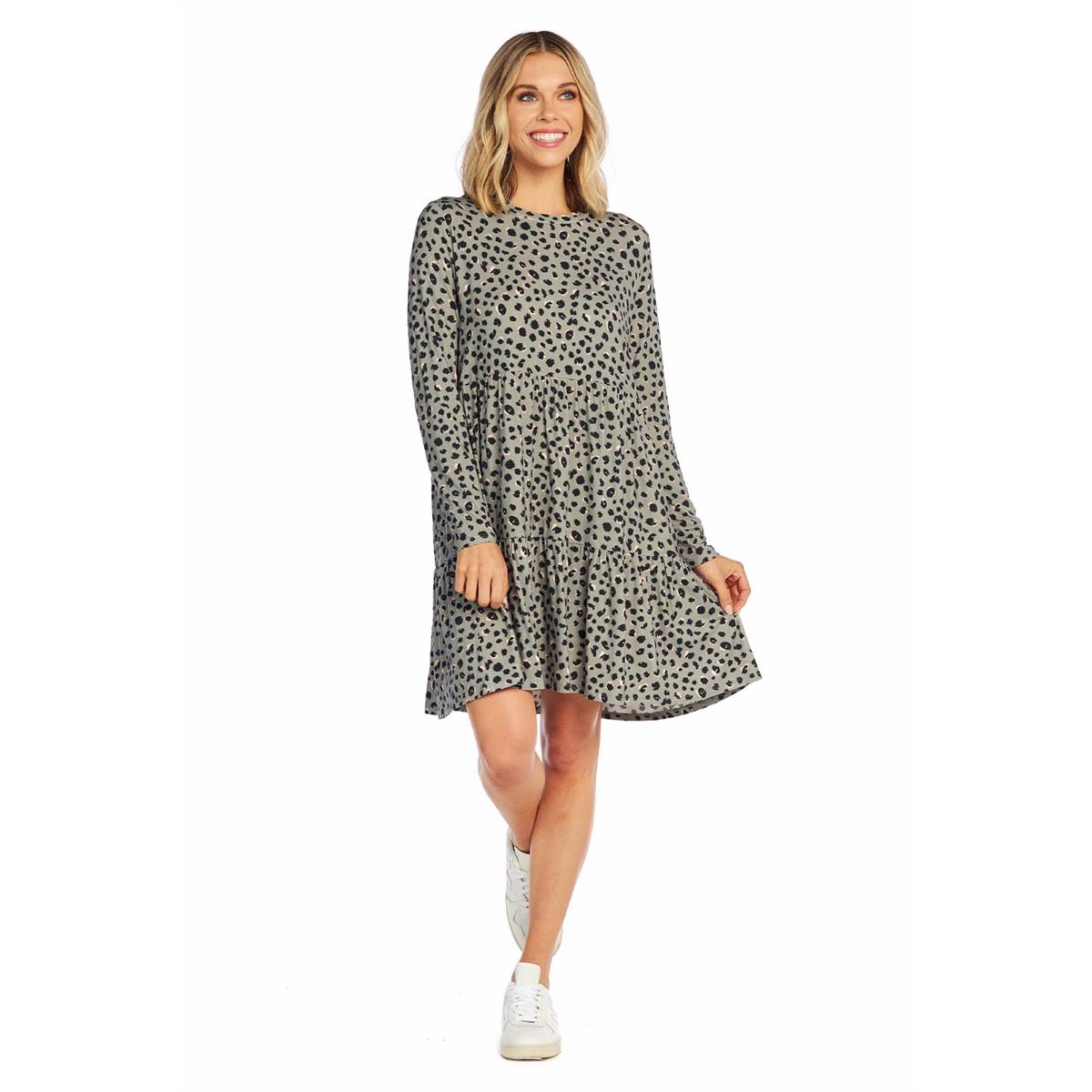 Hot! Mud Pie Sage Minnie Tiered Jersey Dress