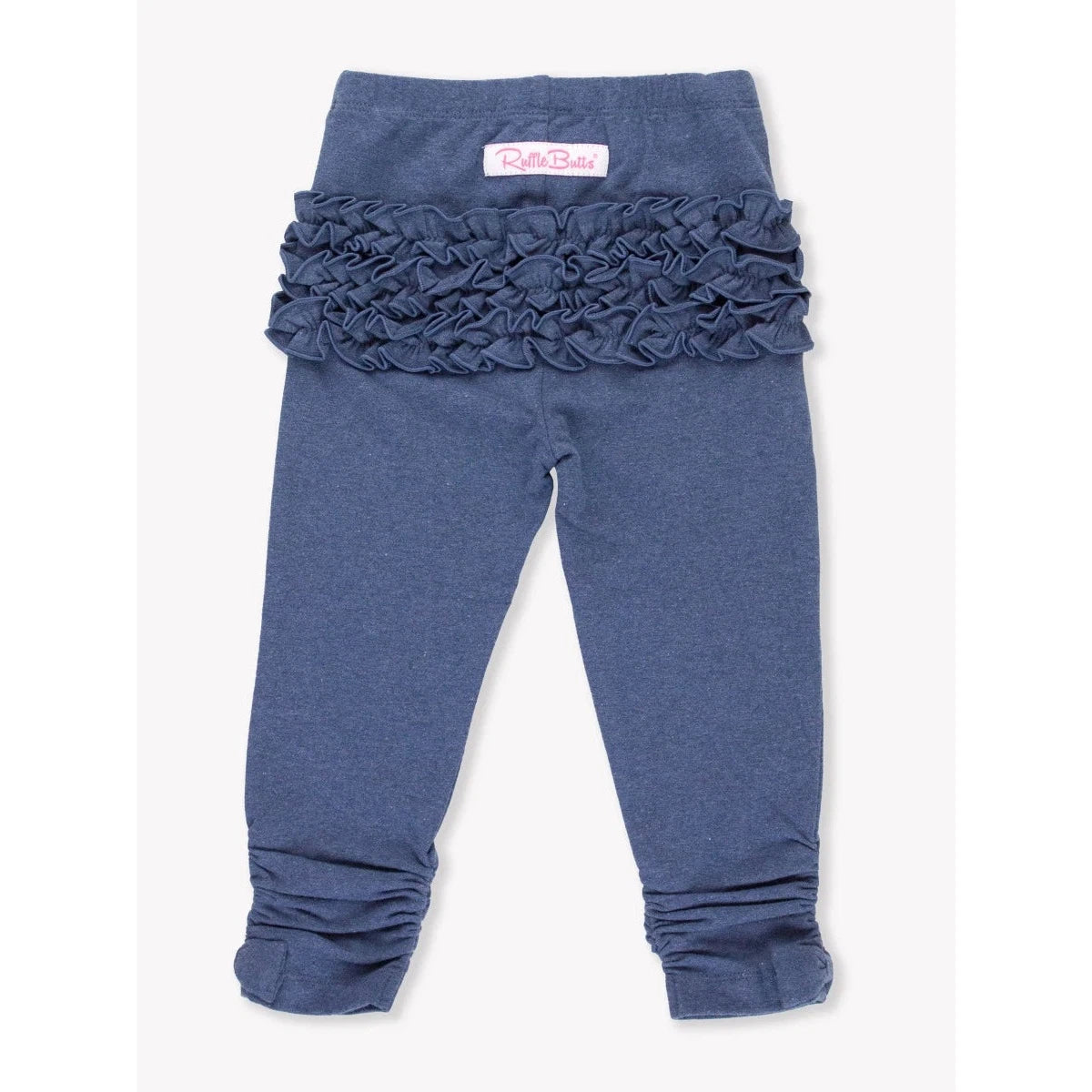 Hot Sale! RuffleButts Faux Denim Ruched Bow Baby Girl Leggings for All Seasons