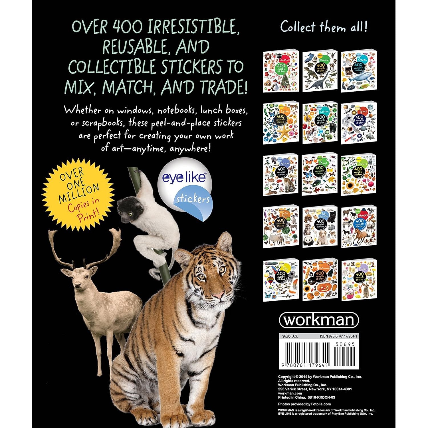 Hot Sale! EyeLike Wild Animal Sticker Paperback Book for Kids