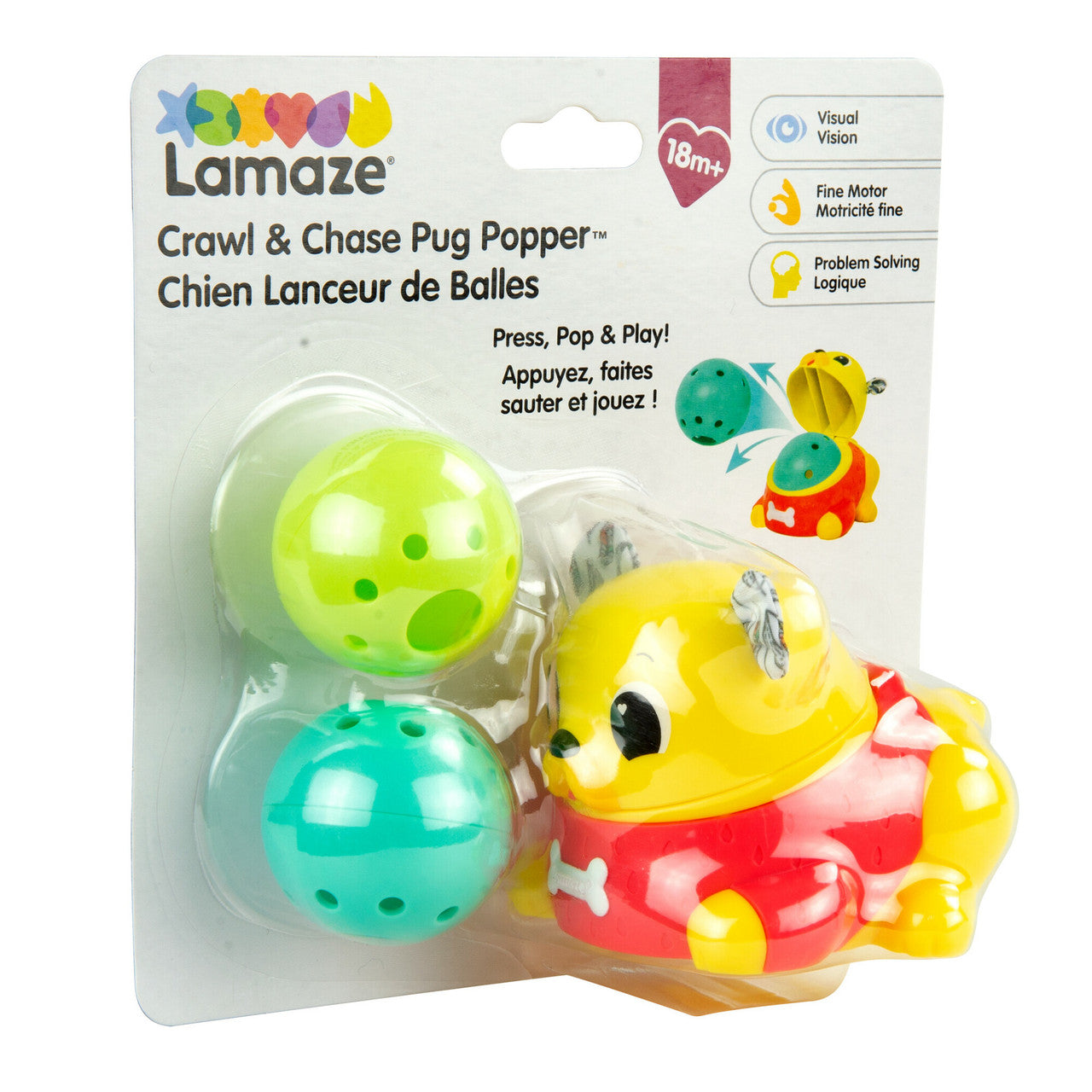 Lamaze Interactive Crawl & Chase Pug Ball Launcher Toy