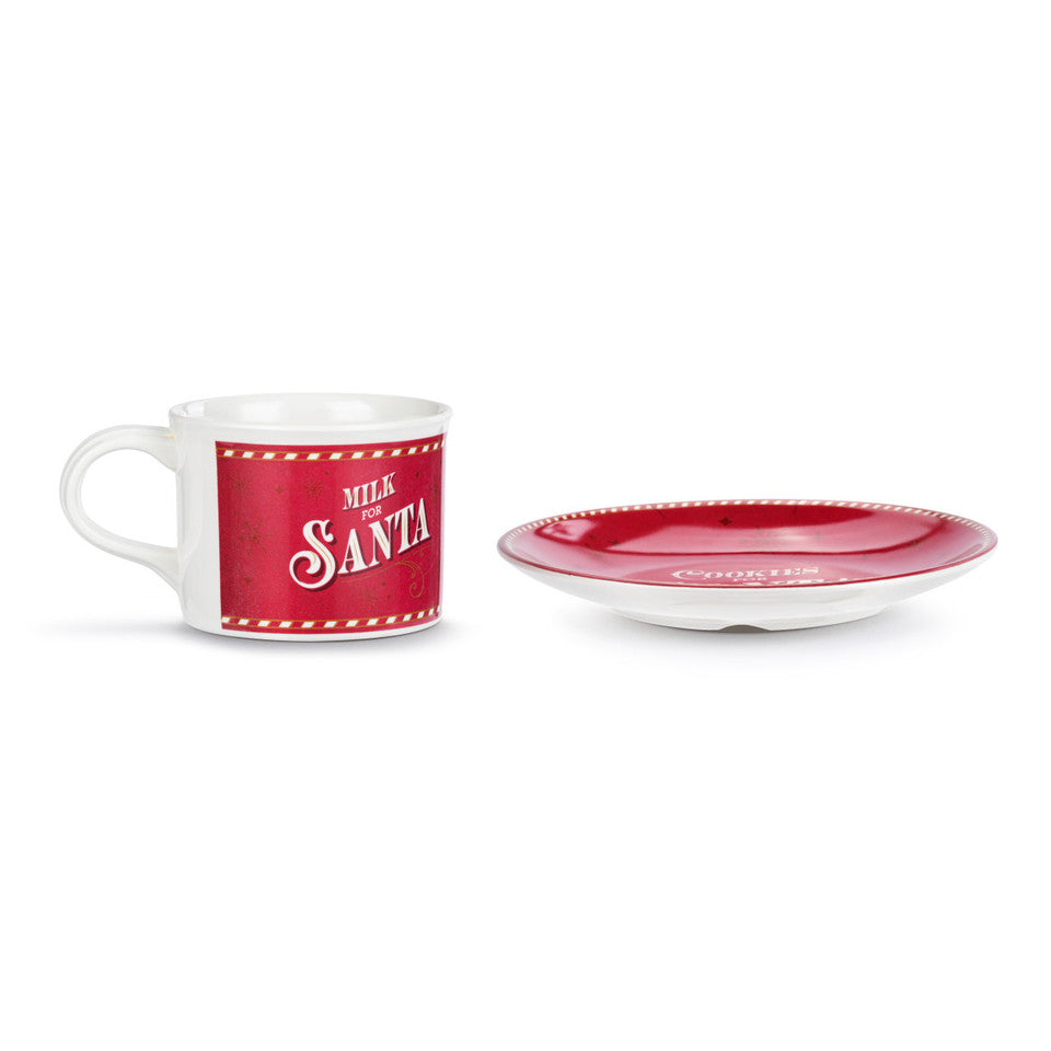 Demdaco Red Christmas Milk & Cookies Set for Santa