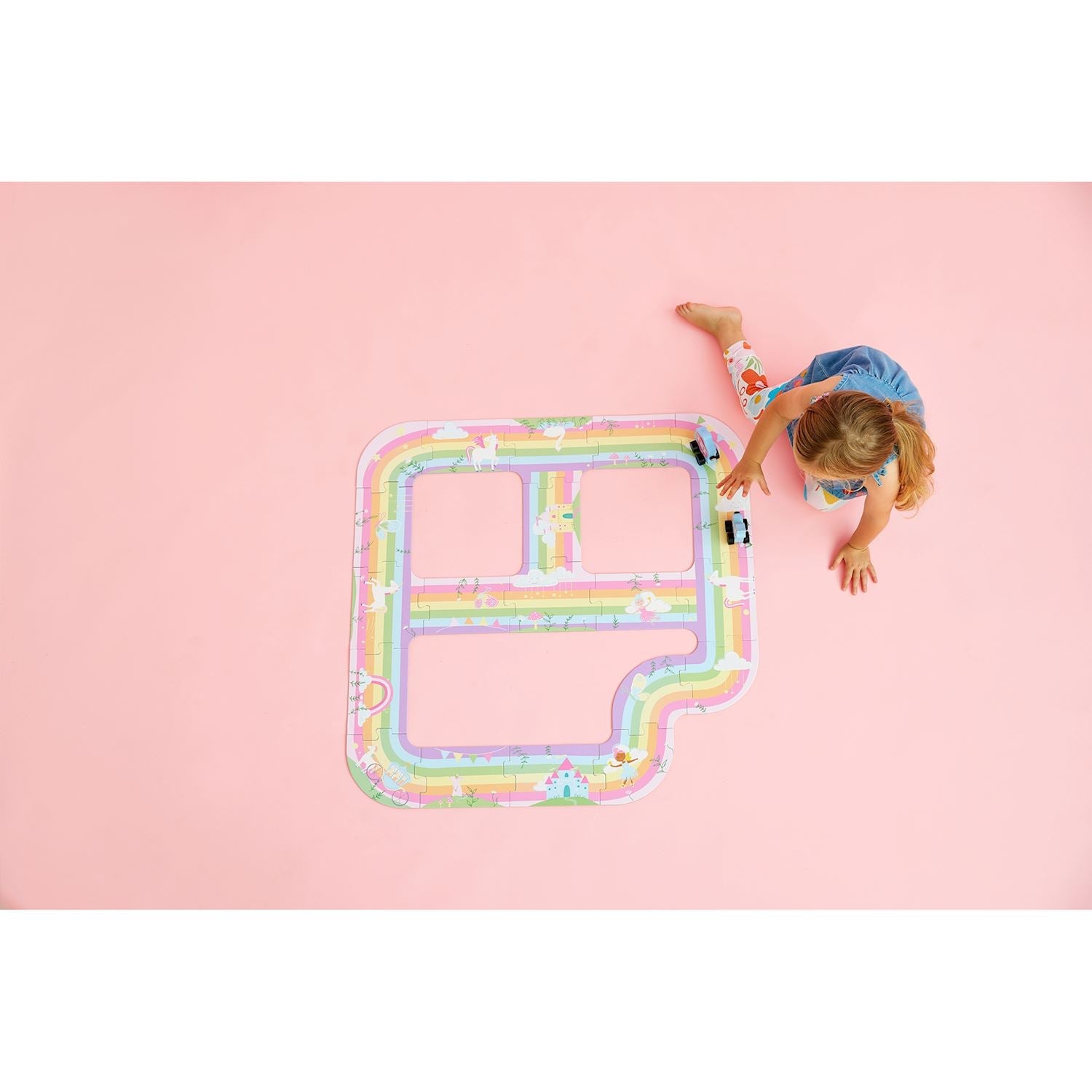 Hot Sale! Mud Pie Colorful Magic Rainbow Track Floor Puzzle for Endless Kids' Fun