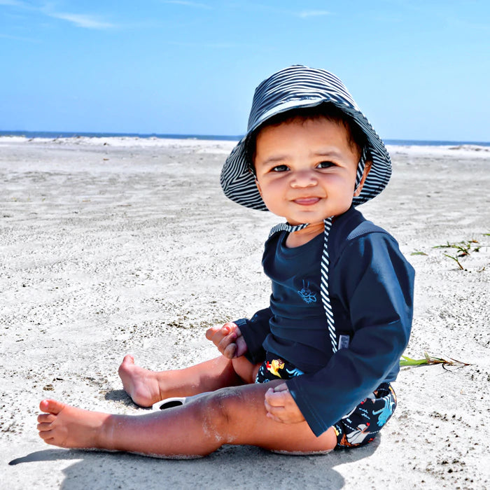 Hot Deal! I Play Navy Long Sleeve Easy-On Rashguard Shirt for Infants and Toddlers