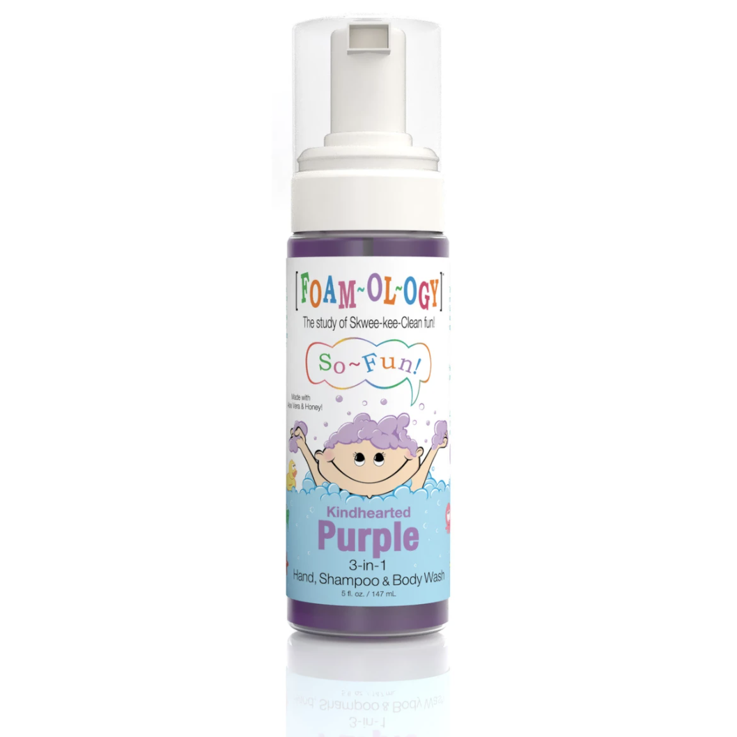 Foamology 3-in-1 Shampoo, Hand and Body Wash - Kindhearted Purple for Skwee-kee-Clean Fun