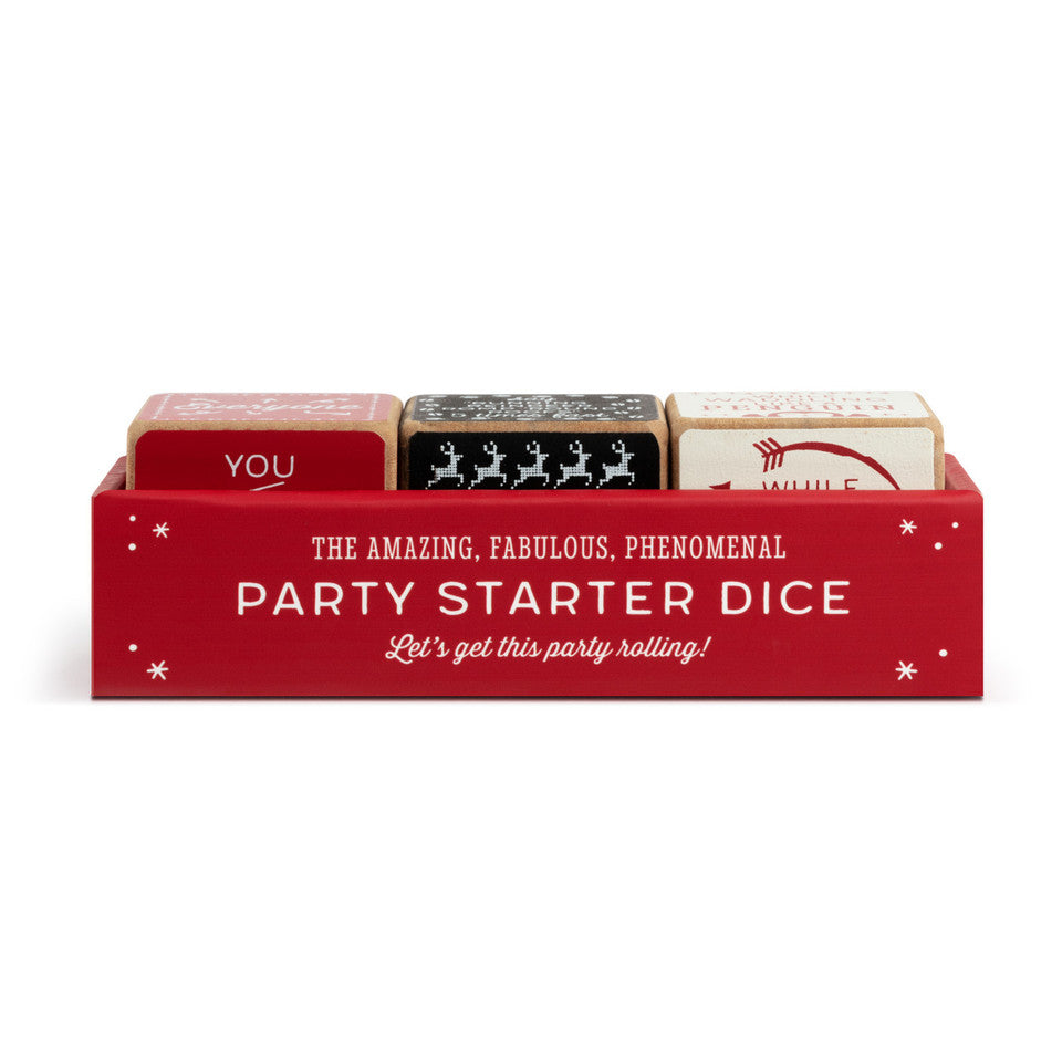Demdaco Wooden Christmas Activity Dice Set for Festive Family Fun