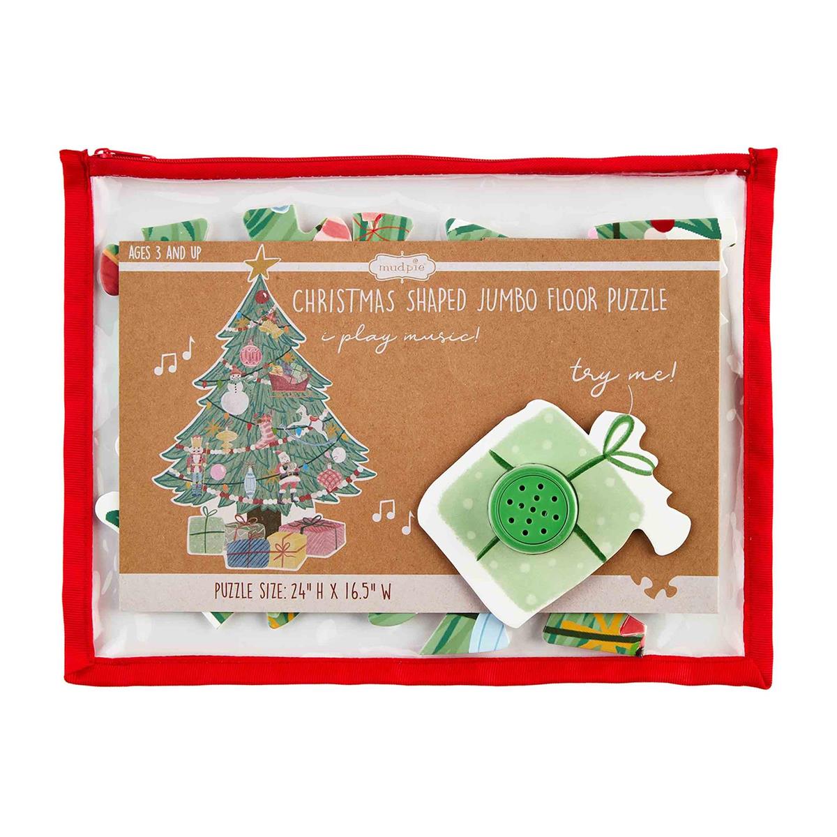 Mud Pie Jumbo Musical Christmas Tree Floor Puzzle for Ages 3+