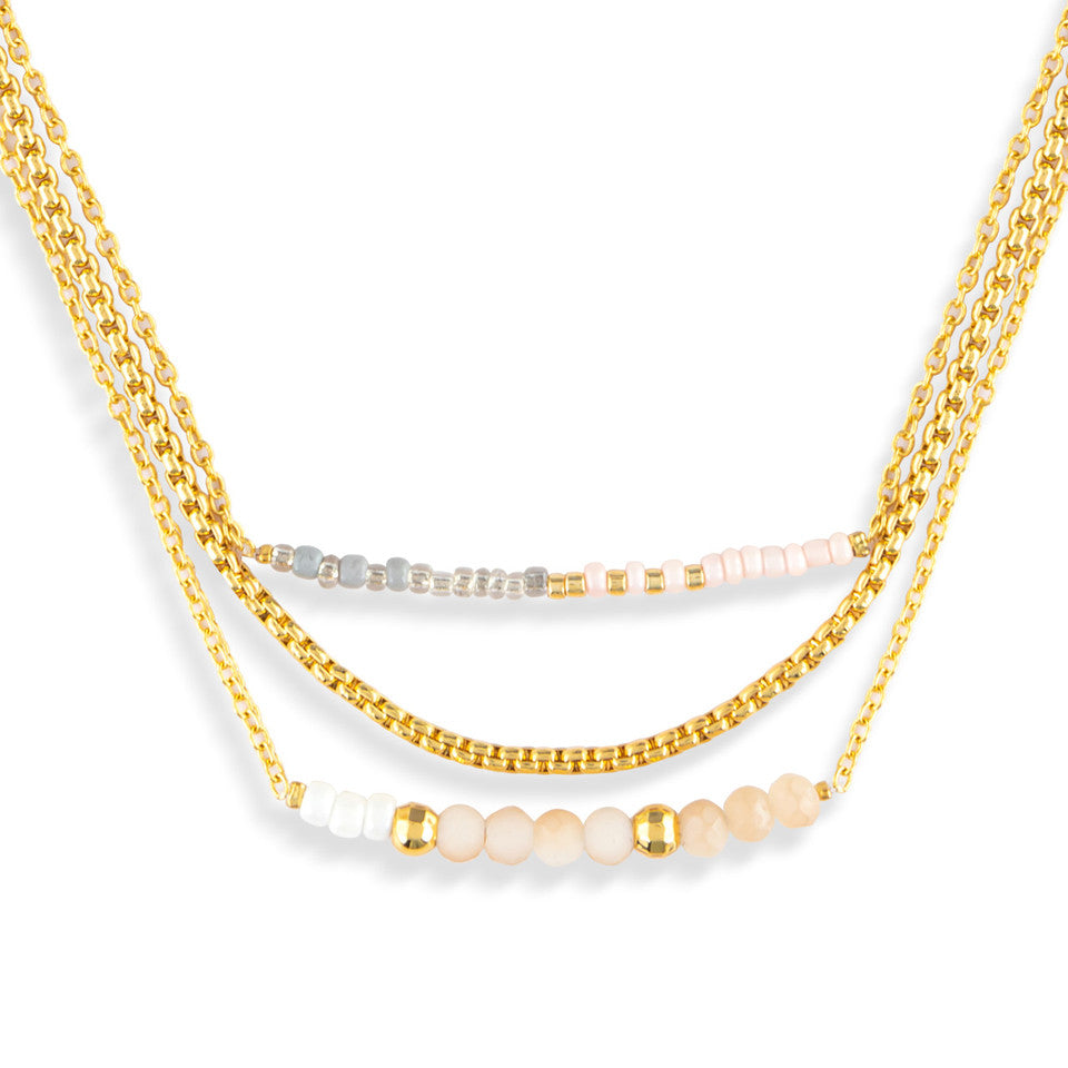 Demdaco 3-Piece Rose Cloud Gold Sharing Kindness Necklace Set