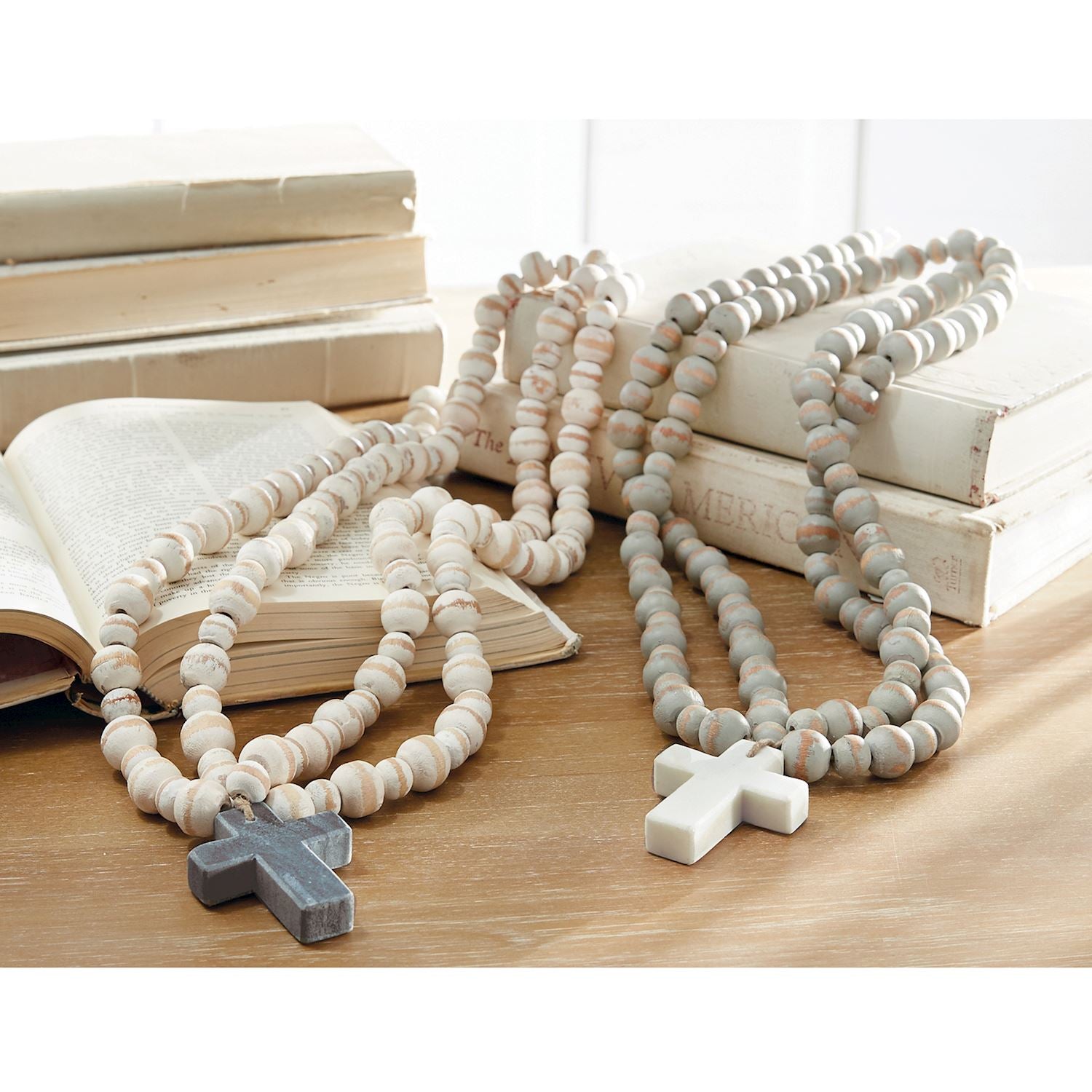 Hot Sale! Gray Marble Cross Decorative Blessing Beads for Coffee Table Accent