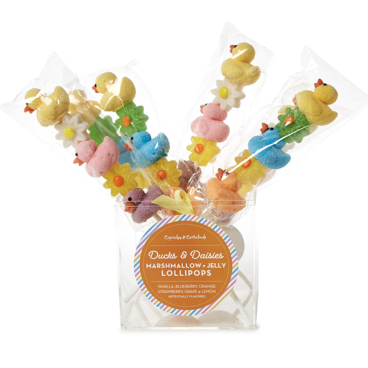 Delicious Marshmallow Duck & Jelly Flower Lollipops from Cupcakes & Cartwheels Ducks & Daisies - Sold Individually