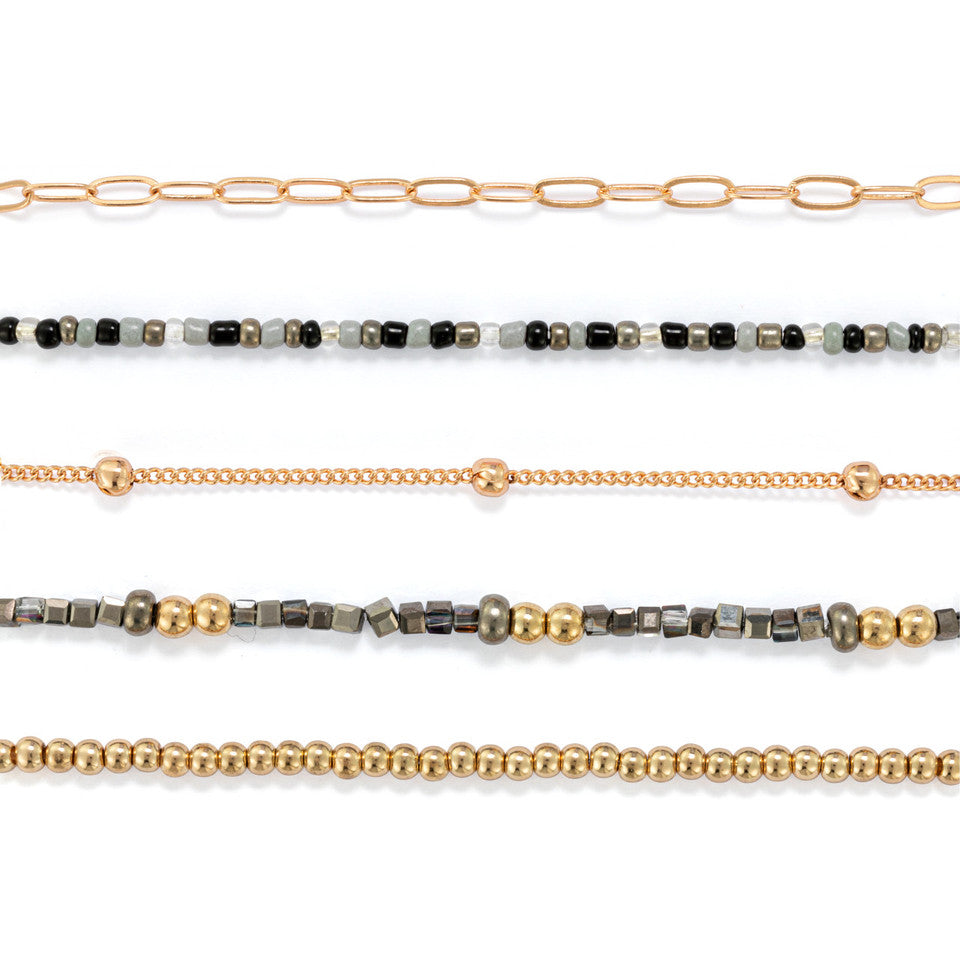 Demdaco Sand Gold Set of 5 Sharing Kindness Bracelets