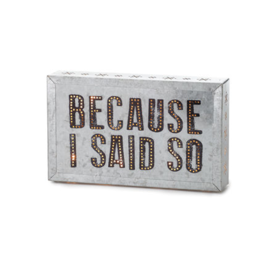 Hot! Demdaco 'Because I Said So' Metal Wall Art