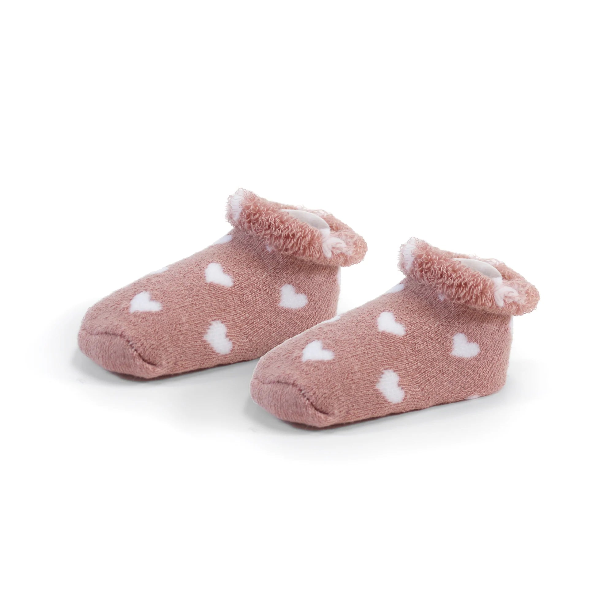 Kushies Infant Socks 2-Pack - Rose Solid/Hearts, Great Deal!