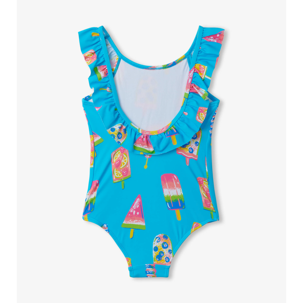 Hot Deal! Hatley Blue Atoll Fruity Pops One-Piece Ruffle Sleeve Swimsuit for Kids