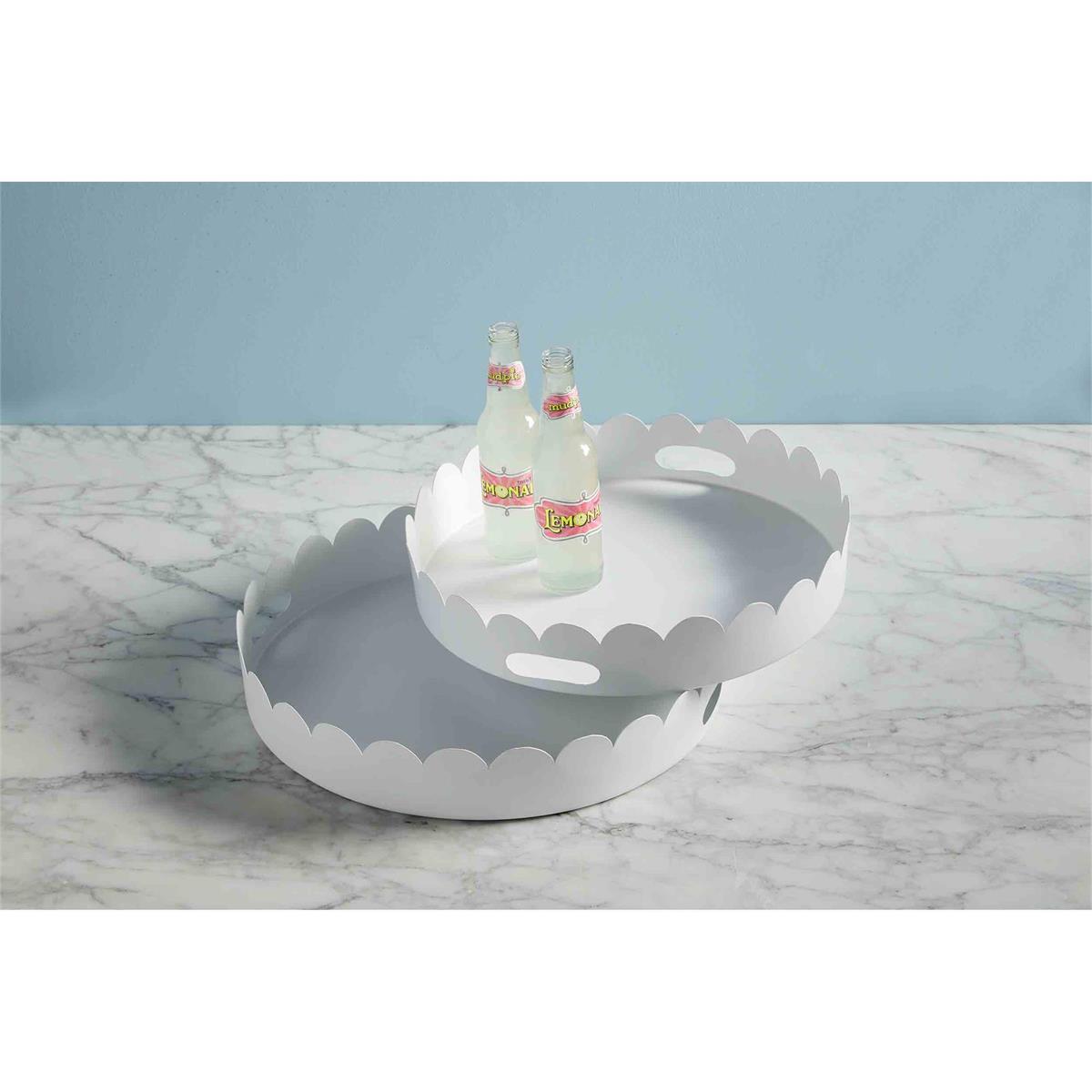 Hot Deal! Mud Pie Scalloped Metal Tray 2 - Piece Set