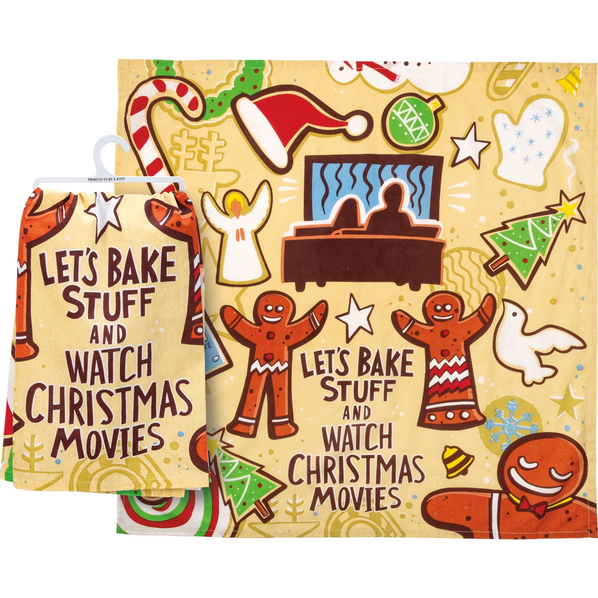 Kathy's Primitives Full - Color Cotton Kitchen Towel for Baking and Movie - Watching