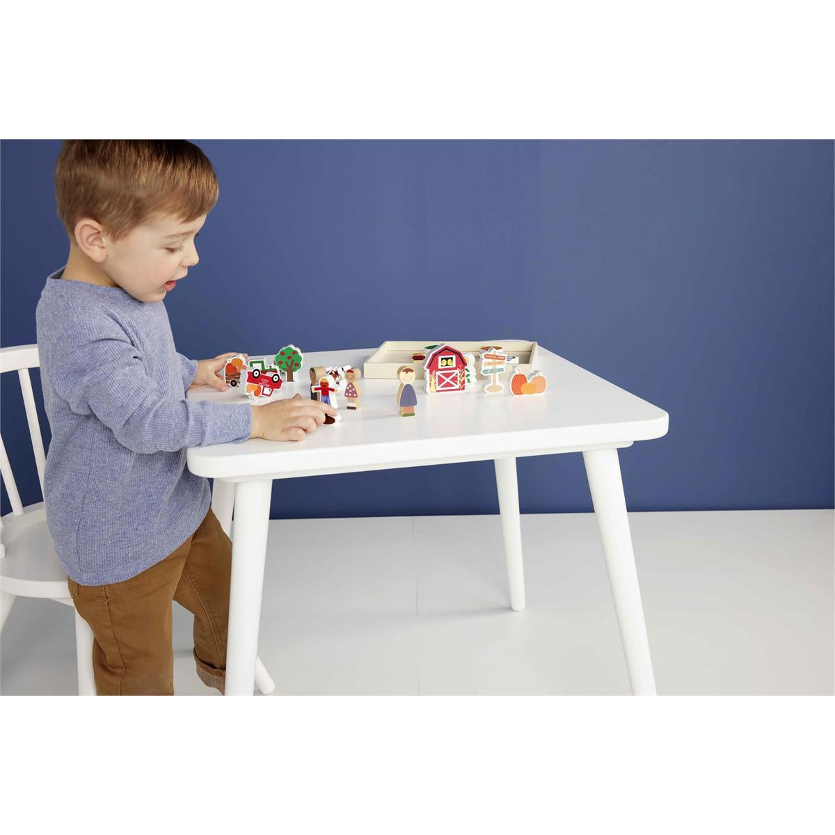 Mud Pie 18 - Piece Chunky Wood Pumpkin Patch Toy Set for Ages 3+