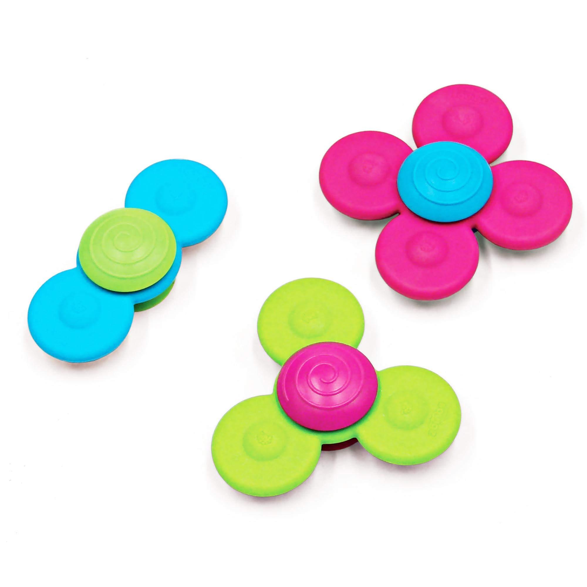 Fat Brain Colorful Silicone Whirly Squigz - Awesome Little Spinners for Sensory Fun