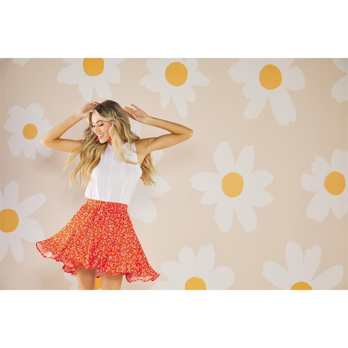 Hot Deal! Mud Pie Kai Red Floral Flounce Women's Skirt