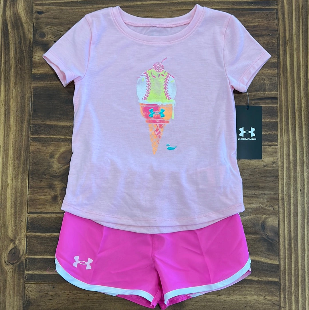 Under Armour Girls' UA Ice Cream Short Set - Hot Deal!
