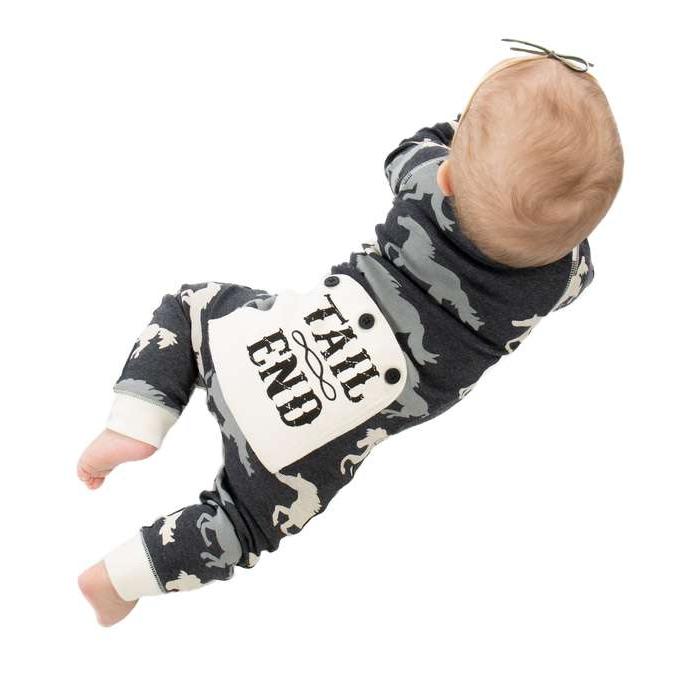Lazy One Stretchable and Cozy Infant Horse Tail End Flapjack Pajamas