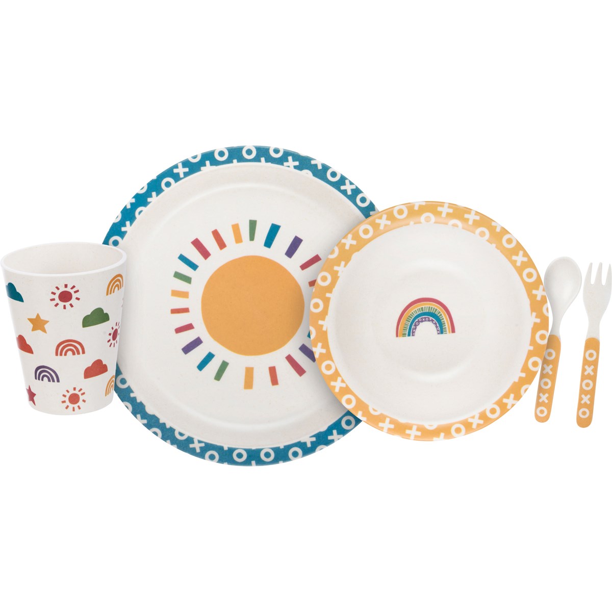 Hot! Primitives By Kathy Sunshine & Rainbows Meal Set