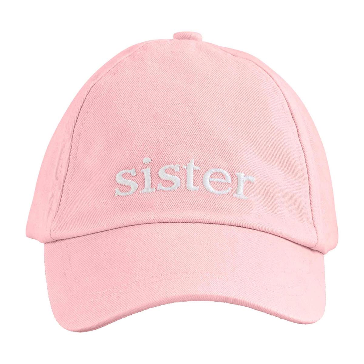 Mud Pie Adjustable Embroidered Washed Canvas Sister Baseball Hat