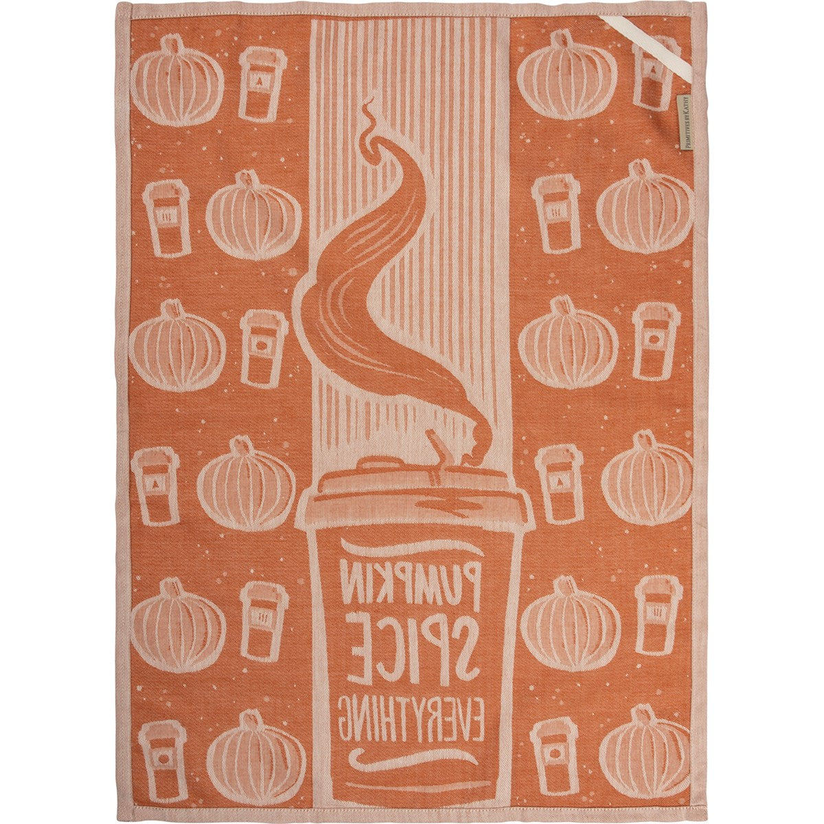 Hot Deal! Primitives By Kathy Jacquard Woven Pumpkin Spice Kitchen Towel