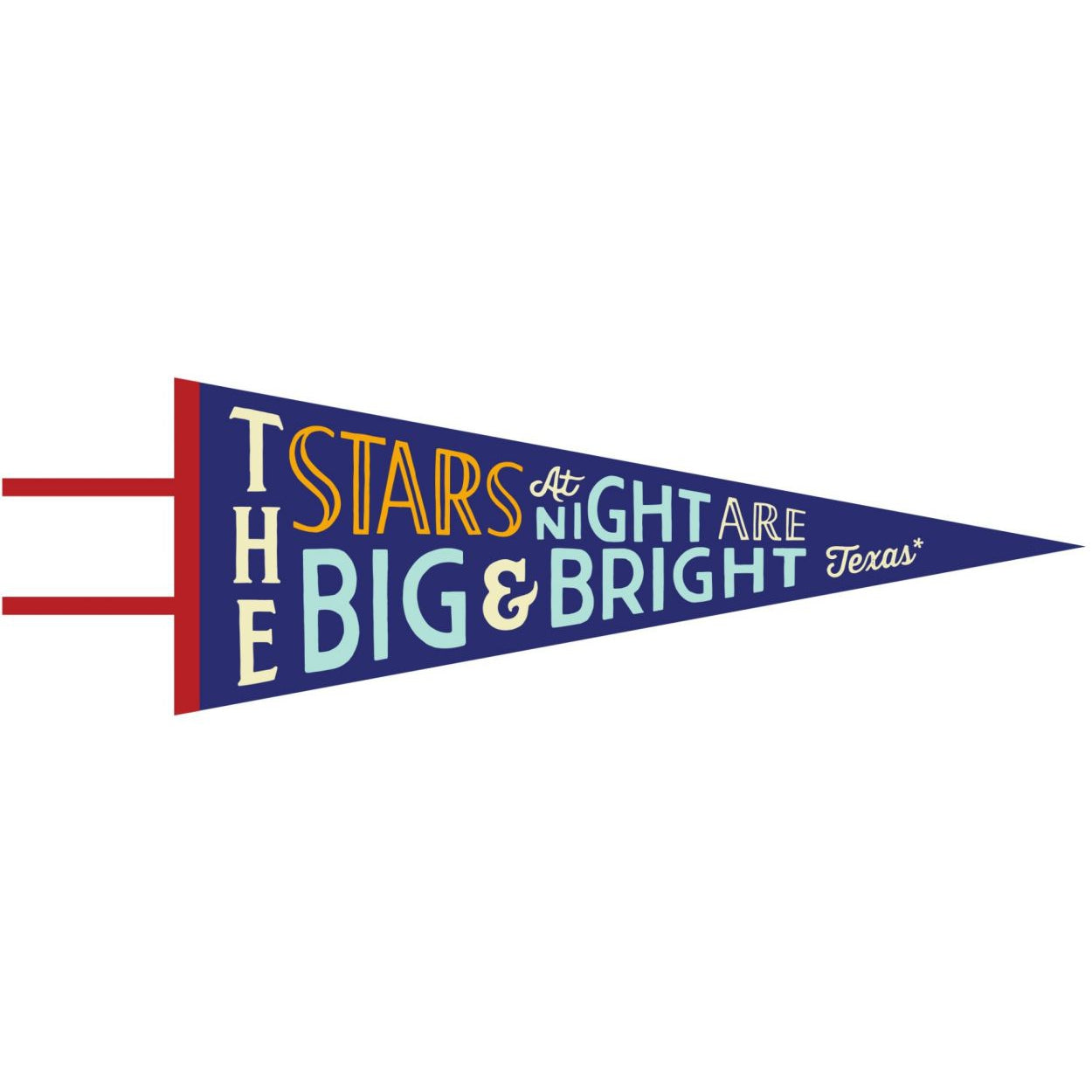Gibbs Smith Vintage-Styled Stars at Night Texas Wool Pennant, 24 x 9'