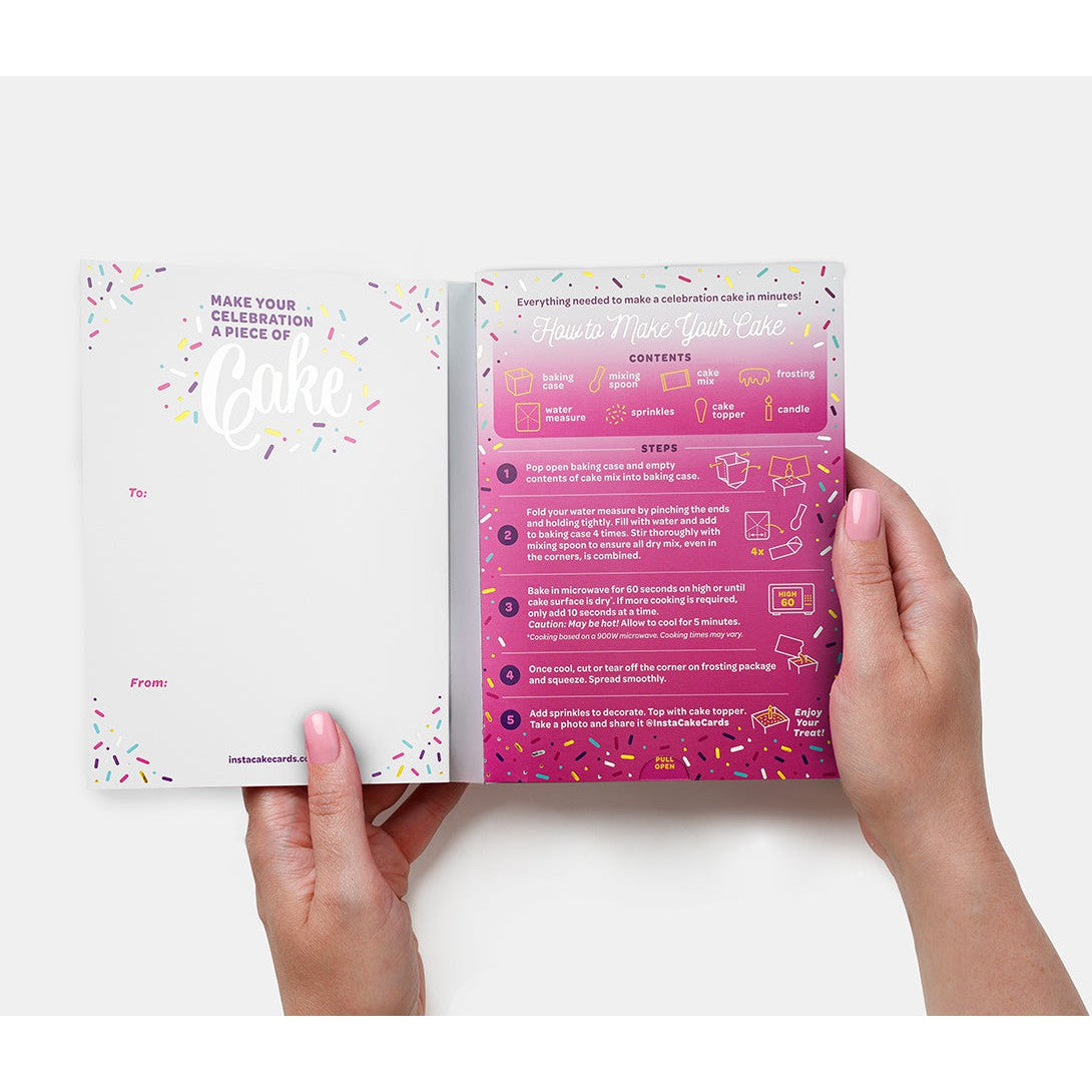 Hot Deal! Pink InstaCake Double Chocolate Birthday Cake Card