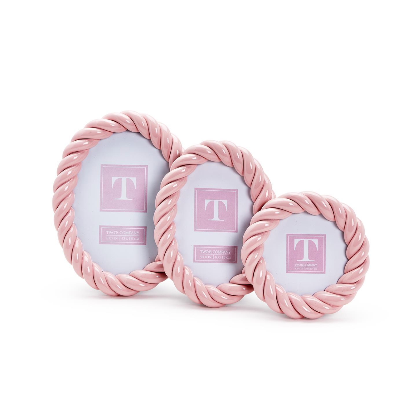 Two's Company Stylish Pink Twisted Memory Frame