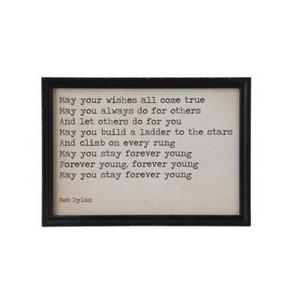 Hot Sale! Creative Co-Op Wooden Framed Wall Art - May Your Wishes All Come True