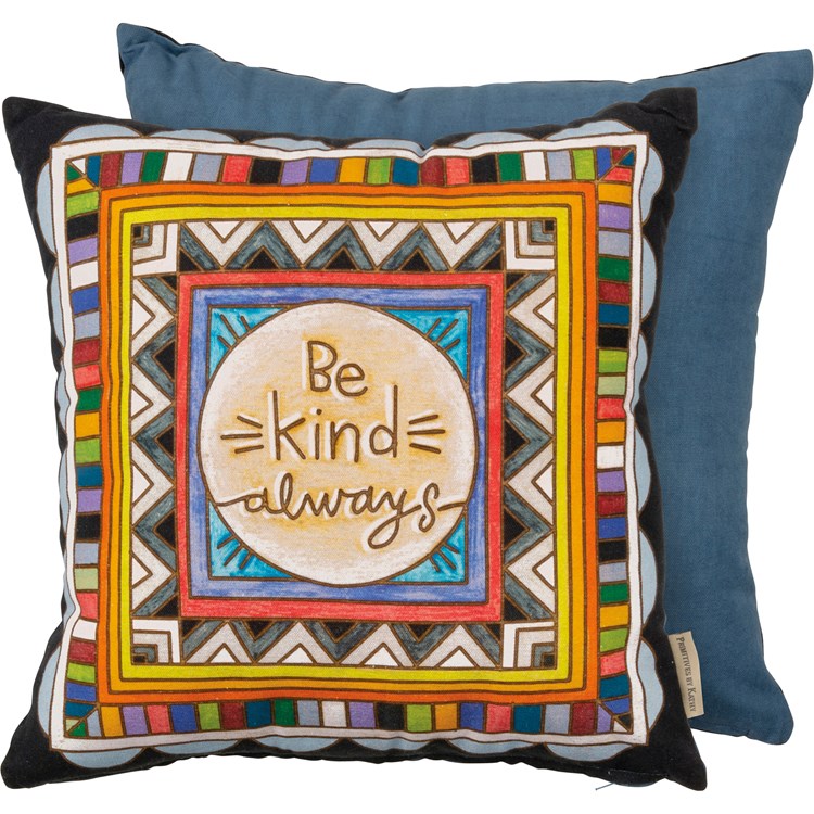 Kathy's Primitives Colorful Cotton 'Be Kind Always' Pillow