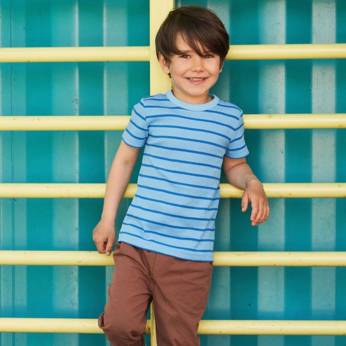 Fred's World Bunny Blue Alfa Stripe Super Stretch Short-Sleeve T-Shirt
