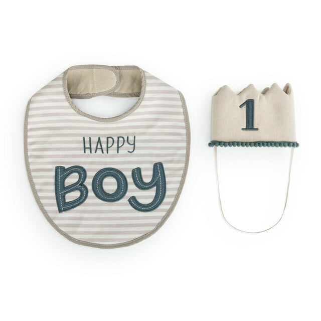 Demdaco Boy's Special 1st Birthday Hat and Bib Set