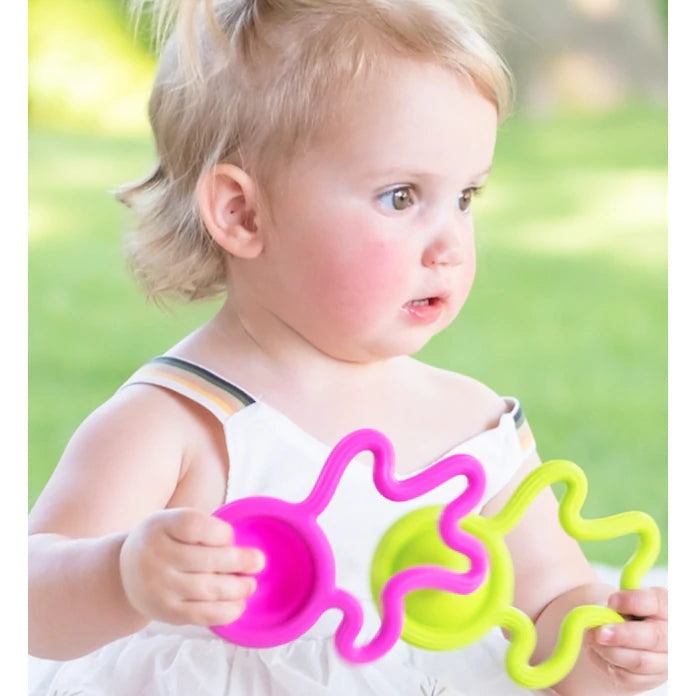 Fat Brain Lil Dimpl - Soft Silicone Baby Teether, A Perfect Playmate