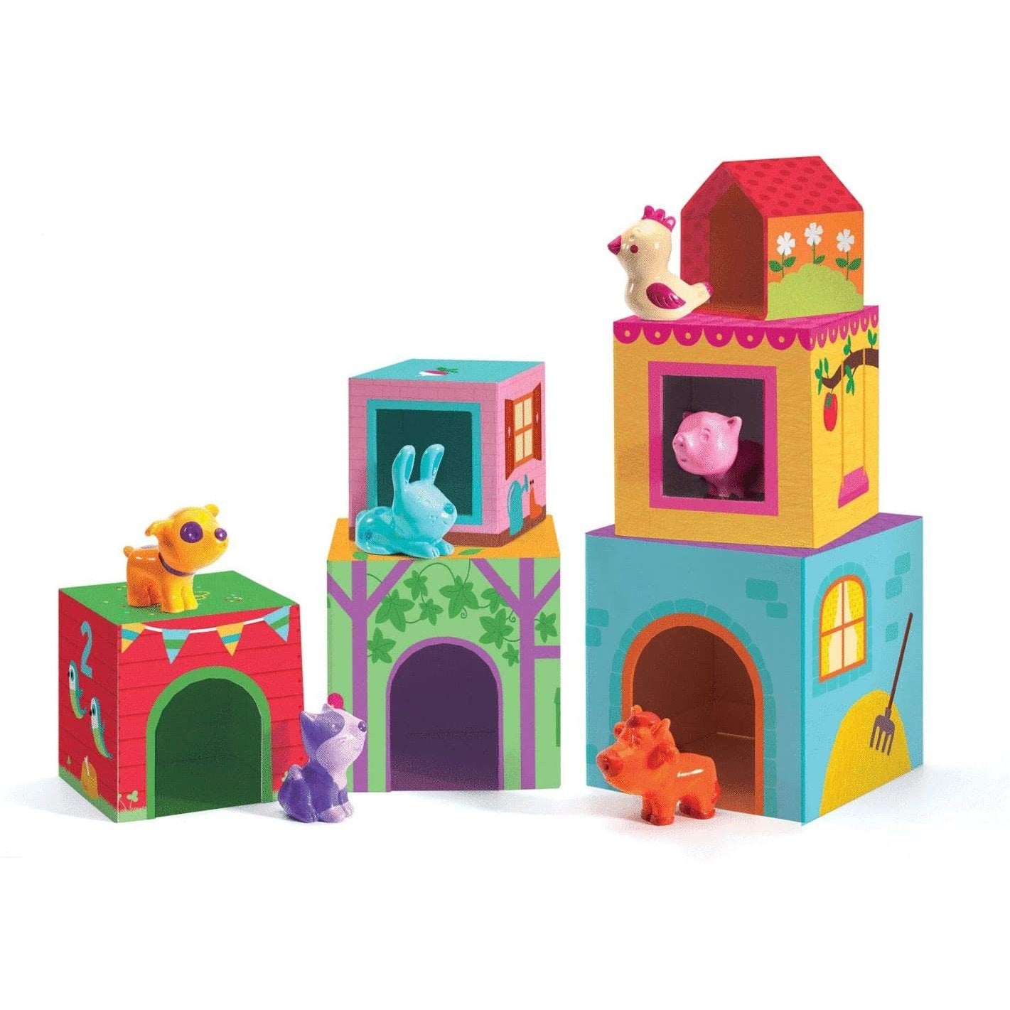Hot! DJECO Topanifarm Stacking Cubes for Kids