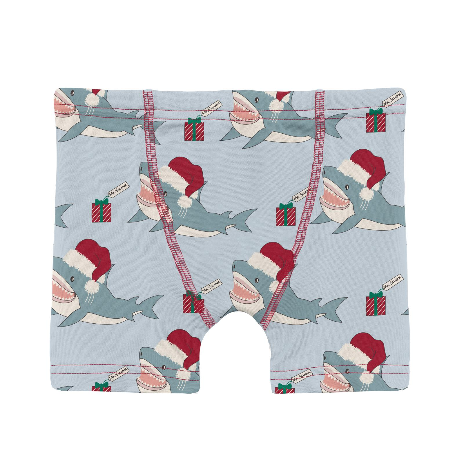 Kickee Pants Holiday Sale! Boy's Illusion Blue Sharks Print Boxer Briefs