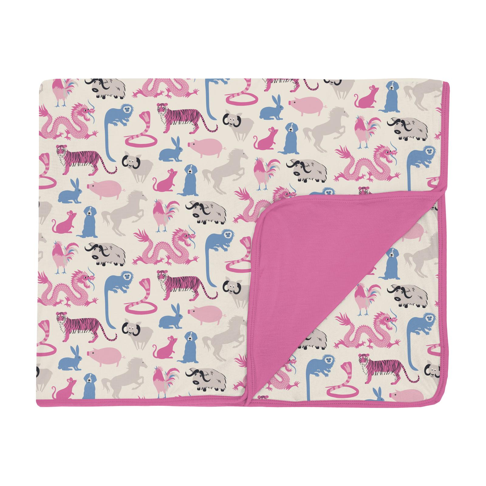 Soft Natural Chinese Zodiac Print Blanket for Toddlers