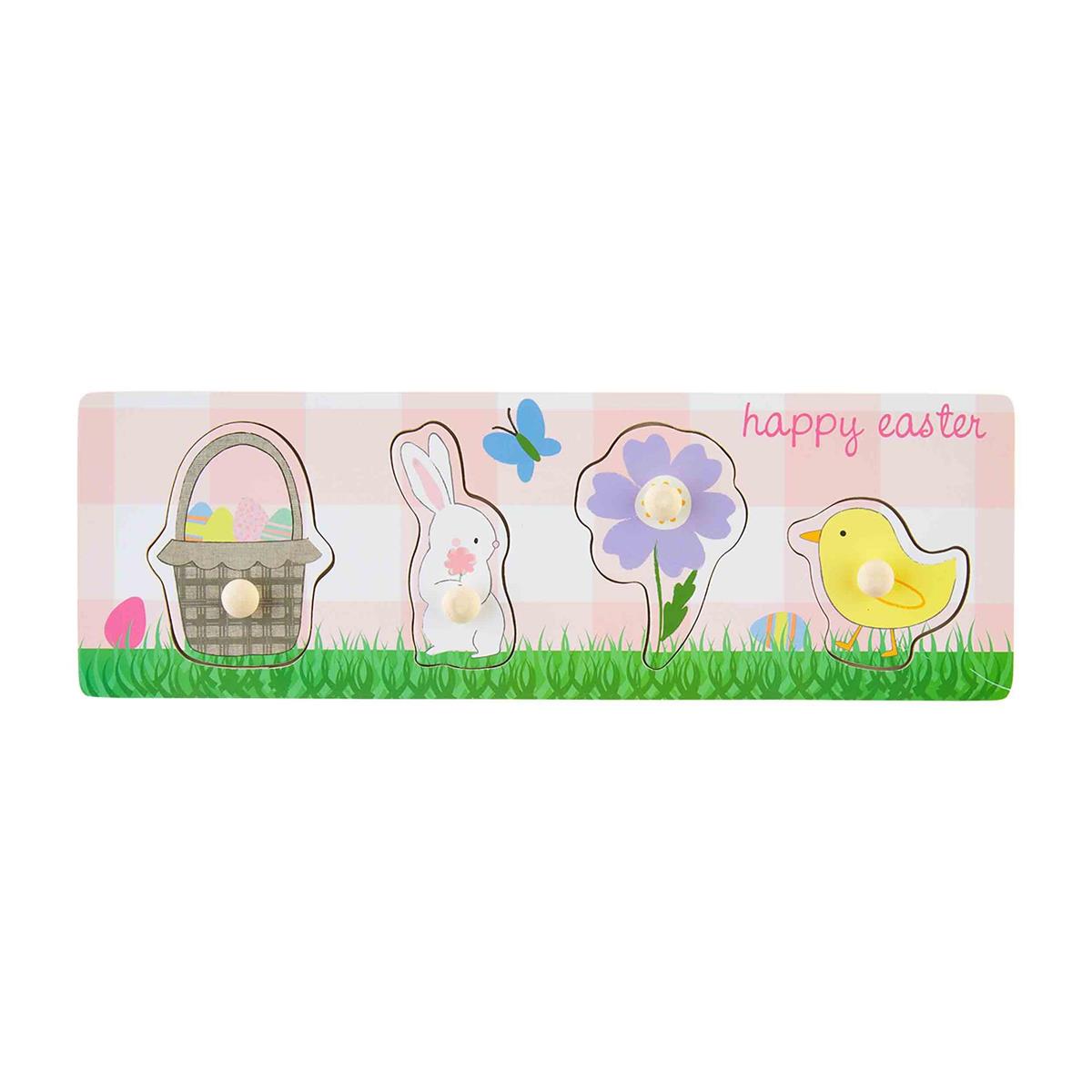 Hot Sale! Mud Pie Easter-themed Wooden Rectangle Puzzle for Kids Aged 18 Months and Up