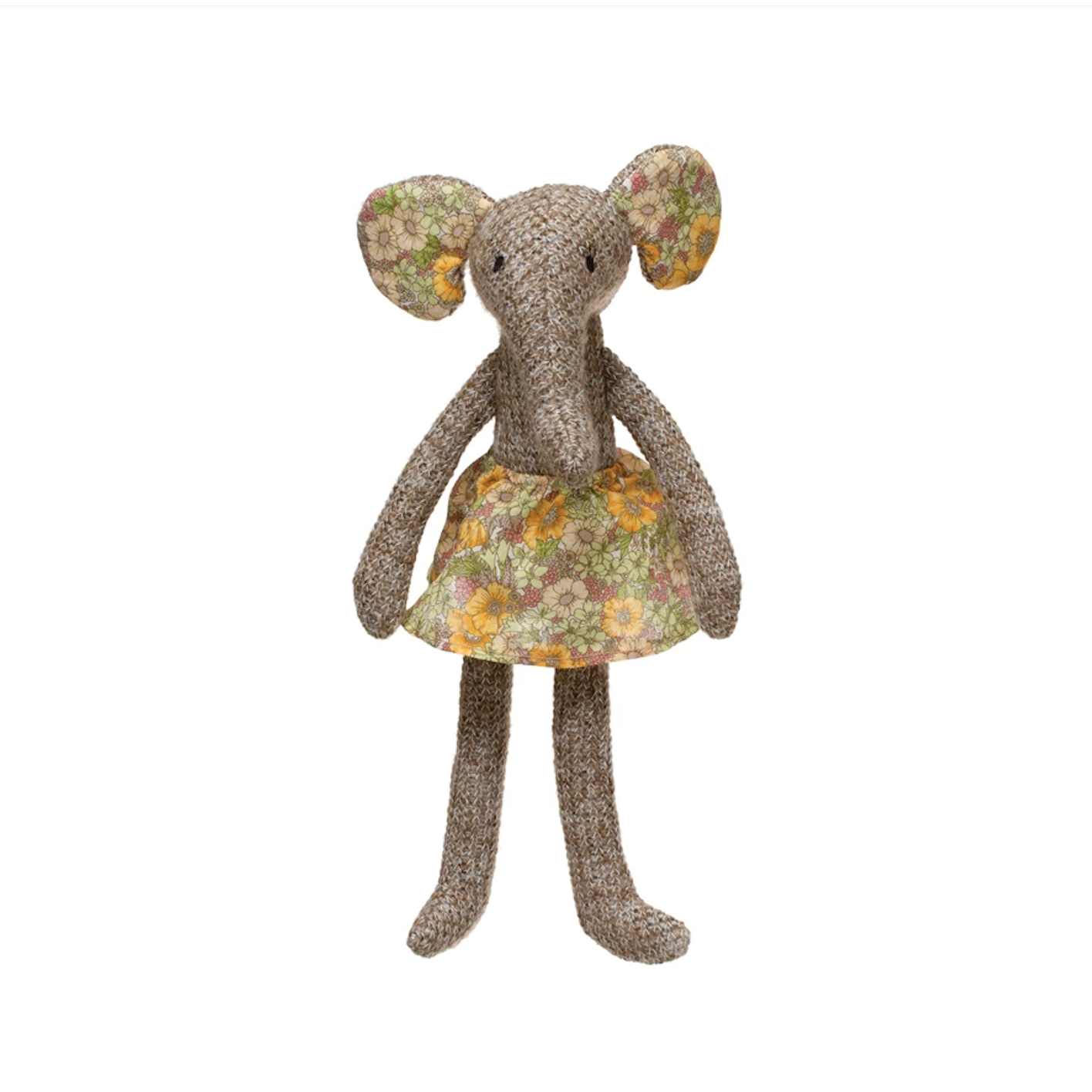 Hot Sale! 12-Inch Creative Co-Op Plush Elephant Wearing a Floral Skirt