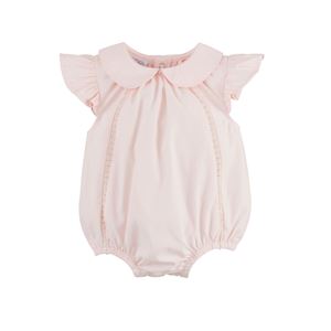 Mud Pie Pink Poplin Bubble with Collared Design